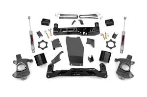 Rough Country Suspension Lift Kit w/Shocks 5 in. Lift Incl. Strut Spacers Rear N3 Shocks Stock Cast Steel - 22330