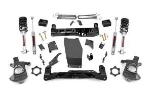 Rough Country Suspension Lift Kit w/Shocks 5 in. Lift Incl. Lifted Struts Rear N3 Shocks Stock Cast Steel - 22333