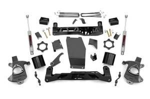 Rough Country Suspension Lift Kit w/Shocks 5 in. Lift Incl. Strut Spacers Rear N3 Shocks Stock Cast Aluminum Or Stamped Steel - 22431