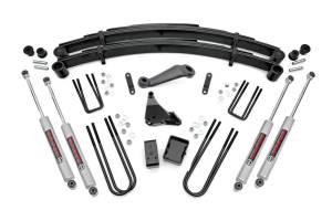 Rough Country Suspension Lift Kit w/Shocks 6 in. Lift Incl. Leaf Springs Swaybar/Trackbar Drop Brkt. Blocks U-Bolts Hardware Front and Rear Premium N3 Shocks - 49630