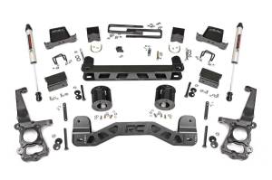 Rough Country Suspension Lift Kit 6 in. w/V2 Shocks Set Of Durable Lifted Knuckles And Strut Spacers 1/4 in. Thick Plate Steel Front Rear Cross Member Premiere Off Road Shock Absorbers - 57370