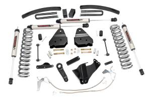 Rough Country Suspension Lift Kit 6 in. w/V2 Series Shocks Lifted Coil Springs Stainless Steel Braided Brake Lines Brackets Extended Sway-Bar Links Bumpstop Spacers Includes Hardware - 59470