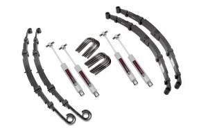 Rough Country Suspension Lift Kit w/Shocks 2.5 in. Lift Incl. Leaf Springs U-Bolts Hardware Front and Rearm Premium N3 Shocks - 61030