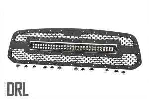 Rough Country Mesh Grille w/LED 30 in. Dual Row Black Series LED w/Cool White DRL - 70199DRL