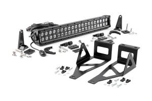 Rough Country Cree Black Series LED Light Bar 20 in. Dual Row 9600 Lumens 120 Watts Spot/Flood Beam IP67 Rating Incl. Hidden Bumper Mount - 70665