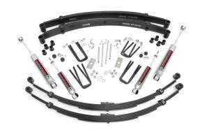 Rough Country Suspension Lift Kit w/Shocks 3 in. Lift Incl. Front and Rear Leaf Springs U-Bolts Hardware Front and Rear Premium N3 Shocks - 71530