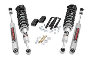 Rough Country Suspension Lift Kit 3 in. Rear Blocks Front Upper Strut Includes N3 Shock Absorber - 74531