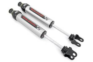 Rough Country V2 Shock Absorbers Front 0-3 in. Nitrogen Charged Monotube Design T6061 Brushed Aluminum Body 36kN Tensile Strength Pair - 760747_A