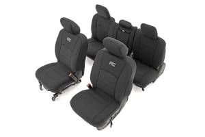 Rough Country Neoprene Seat Covers Front And Rear Neoprene 4-Layer Construction Black - 91029