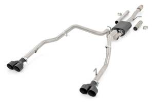 Rough Country Exhaust System Dual Cat-Back w/Black Tips - 96014