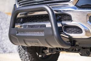 Rough Country Bull Bar Front Black Series 3 in. Diameter Steel Tubing 20 in. Single Row LED 7200 Lumens Of Lighting Power Die Cast Aluminum Housing Black Powder Coat Finish - B-D4092