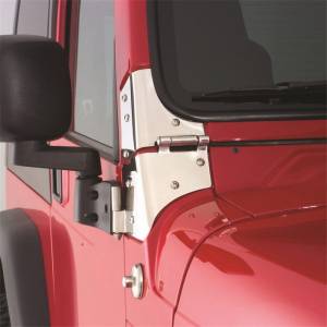 Smittybilt - Smittybilt Windshield Hinge Pair Stainless Steel No Drill Installation - 7493 - Image 2