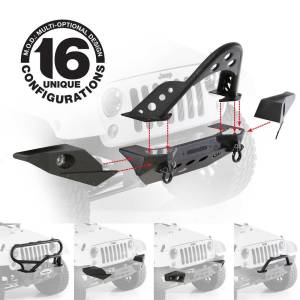 Smittybilt - Smittybilt XRC M.O.D. Front Bumper Center Section Textured Black Incl. D-Rings Winch Plate[Up to 15000 lb. Winch] - 76825 - Image 7