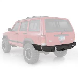 Smittybilt - Smittybilt XRC Rear Bumper Textured Black Incl. Two Light Tabs[Up to 9 in. Lights] Winch Plate[Up to 10000 lb. Winch] Hitch - 76850 - Image 2