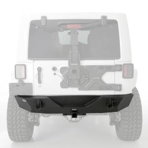 Smittybilt - Smittybilt XRC Rear Bumper Matte Black Textured Powder Coat Incl. Hitch[Class III] And D-Rings - 76855 - Image 3