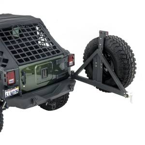 Smittybilt - Smittybilt XRC Rear Bumper Matte Black Textured Powder Coat Incl. Hitch[Class III] D-Rings Tire Carrier - 76856 - Image 8