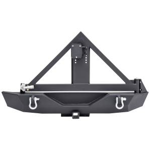 Smittybilt - Smittybilt XRC Rear Bumper Matte Black Textured Powder Coat Incl. Hitch[Class III] D-Rings Tire Carrier - 76856 - Image 11