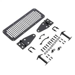 Smittybilt - Smittybilt Complete Hood Kit Incl. Hood Hinges Windshield Tie Down Kit Hood Vent Footman Loop Hood Catches Black No Drilling Installation - 7699 - Image 2