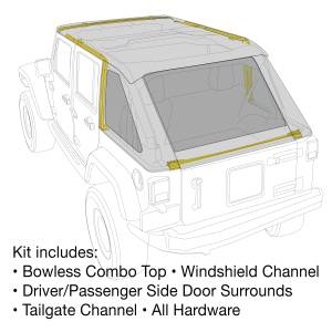 Smittybilt - Smittybilt Bowless Combo Top w/Tinted Windows w/Tint Protek - 9087135K - Image 7