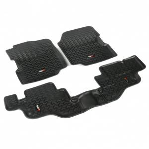 Rugged Ridge All Terrain Floor Liner Kit, Black; 76-95 Jeep CJ/Wrangler YJ 12987.09