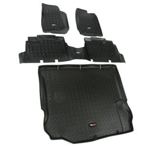 Rugged Ridge All Terrain Floor Liner Set, Black; 11-18 Jeep Wrangler JK, 4 Door 12988.04