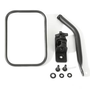 Rugged Ridge - Rugged Ridge Quick Release Mirror, Rectangular, Textured Black; 97-18 Jeep Wrangler 11025.18 - Image 1