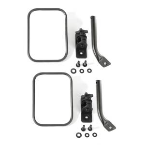 Rugged Ridge - Rugged Ridge Stubby Trail Mirror, Rectangular Pair, Txt Blk; 97-18 Jeep Wrangler JK 11025.22 - Image 1