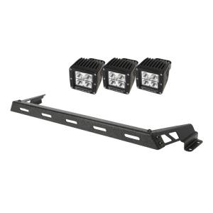 Rugged Ridge - Rugged Ridge Light Bar Kit, Hood Mounted, Textured Black, 3 Square; 07-18 Wrangler 11232.11 - Image 2