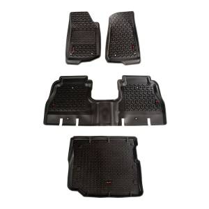 Rugged Ridge - Rugged Ridge Floor Liner, Front/Rear/Cargo; Black, 2018-2020 Jeep Wrangler JL 4 Dr 12988.05 - Image 1