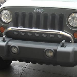 Rugged Ridge Light Bar, Bumper Mounted, Stainless Steel; 07-18 Jeep Wrangler JK 11138.20