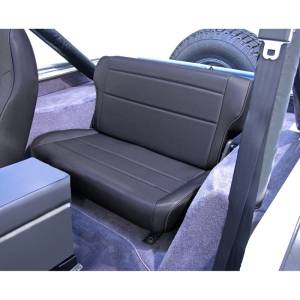 Rugged Ridge Seat, Rear, Fold/Tumble, Black Denim; 76-95 Jeep CJ/Wrangler YJ 13462.15