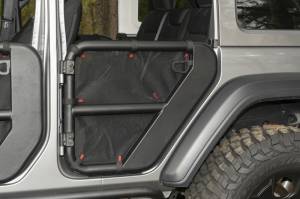 Rugged Ridge - Rugged Ridge Fortis Tube Door Covers, Rear Pair, Black, 18-21 Jeep Wrangler JLU 13579.54 - Image 2