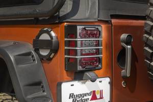 Rugged Ridge - Rugged Ridge Elite Guard Kit, Tail Light, Brushed Black; 07-18 Jeep Wrangler JK 11226.04 - Image 3