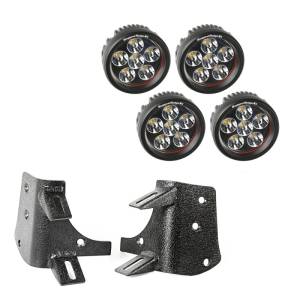 Rugged Ridge Light Kit, Dual A-Pillar, 3.5 Inch, Round; 97-06 Jeep Wrangler TJ/LJ 11232.37