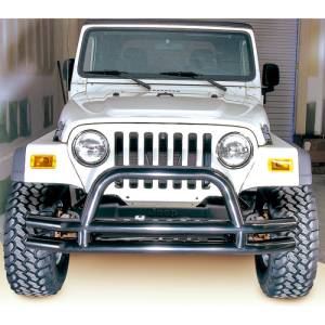 Rugged Ridge Double Tube Bumper, Front, 3 Inch, Hoop; 76-06 Jeep CJ/Wrangler YJ/TJ 11560.01