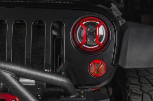 Rugged Ridge - Rugged Ridge Elite Euro Guard Kit, Headlight, Red; 07-18 Jeep Wrangler JK/JKU 11230.15 - Image 4