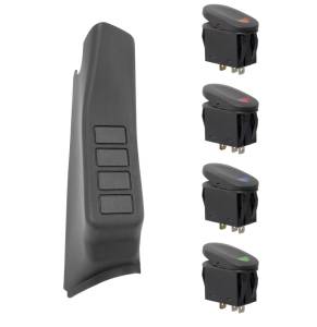 Rugged Ridge Switch Pod Kit, A-Pillar, 4 Switches, Black, RHD; 07-10 Wrangler JK 17235.87