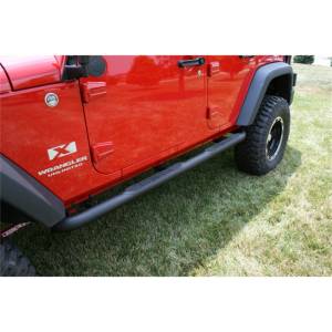 Rugged Ridge - Rugged Ridge Tube Side Step Kit, Round, 3 Inch, Black; 07-18 Jeep Wrangler, 4 Door 11591.06 - Image 1