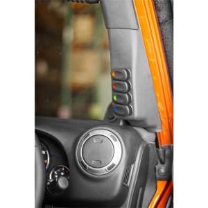 Rugged Ridge - Rugged Ridge Switch Pod Kit, A-Pillar, 4 Switches, Black, RHD; 11-18 Wrangler JK 17235.97 - Image 3