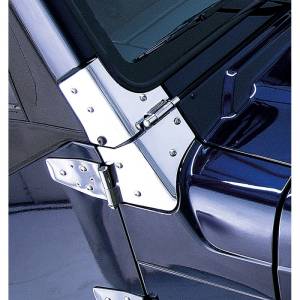 Rugged Ridge - Rugged Ridge Windshield Hinge Kit, Stainless Steel; 97-06 Jeep Wrangler TJ 11112.02 - Image 1