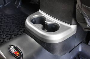 Rugged Ridge Cup Holder Trim, Brushed Silver, 2nd Row; 11-18 Jeep Wrangler JK 11152.18