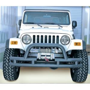 Rugged Ridge - Rugged Ridge Double Tube Bumper, Front, 3 Inch, Hoop, Winch Ready; 76-06 CJ/YJ/TJ 11561.03 - Image 2