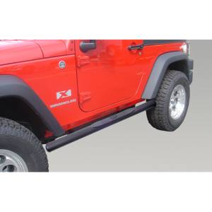 Rugged Ridge - Rugged Ridge Tube Side Step Kit, Oval, 4.25 Inch, Black; 07-18 Wrangler JK, 2 Door 11591.07 - Image 1