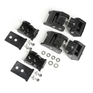 Rugged Ridge Hood Catch Kit, Textured Black; 97-06 Jeep Wrangler TJ 11210.18