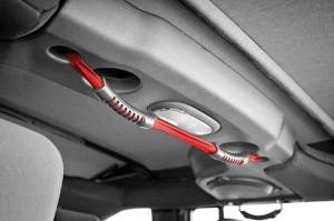 Rugged Ridge Grab Strap, Rear, Dual, Red; 07-18 Jeep Wrangler JKU 13305.13