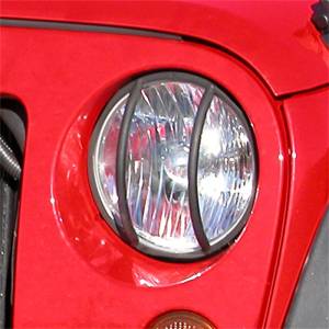 Rugged Ridge - Rugged Ridge Euro Guard Kit, Headlight, Black; 07-18 Jeep Wrangler JK/JKU 11230.03 - Image 1