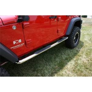 Rugged Ridge - Rugged Ridge Tube Side Step Kit, Round, 3 Inch, Stainless; 07-18 Wrangler, 4 Door 11593.06 - Image 1