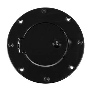 Rugged Ridge Gas Cap Door, Locking, Black; 97-06 Jeep Wrangler TJ 11229.04