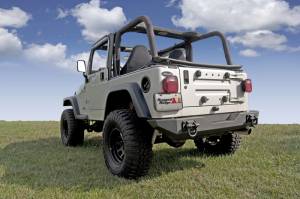 Rugged Ridge - Rugged Ridge XHD Bumper, Rear; 76-06 Jeep CJ/Wrangler YJ/TJ 11546.10 - Image 1