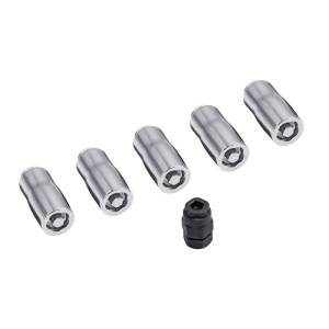 Rugged Ridge Wheel Lock Nut Set, 5 Nuts With Key, Chrome, M14-1.5 16715.31